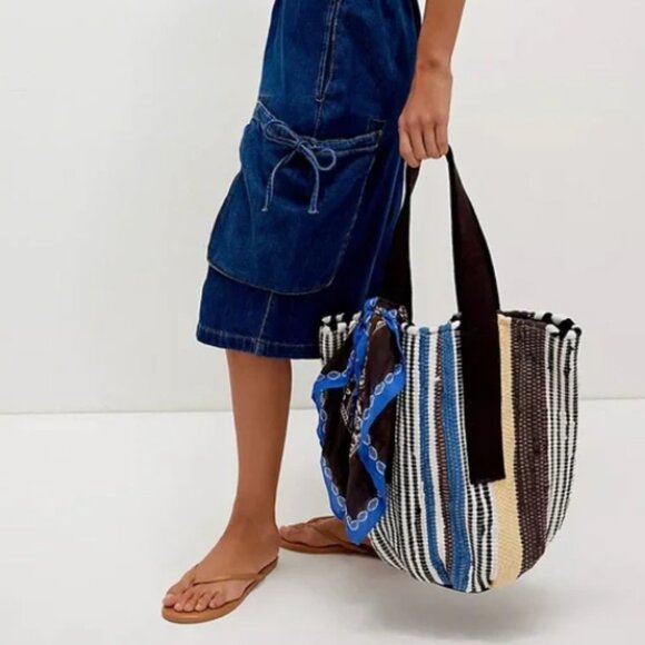 NWT FREE PEOPLE Driftwood Rug Tote Bag | Banana Split - Picture 5 of 15